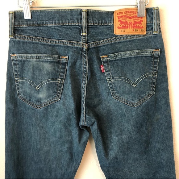 Levi’s 511 Mens Size 30 Straight Leg Denim Jeans Slim Fit Medium Wash - Picture 1 of 10